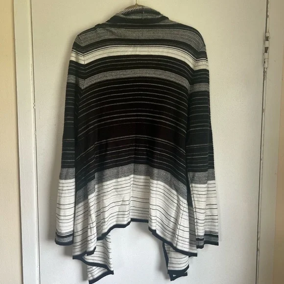 Ivanka Trump Black and White Striped Cardigan Size XL - Picture 2 of 6